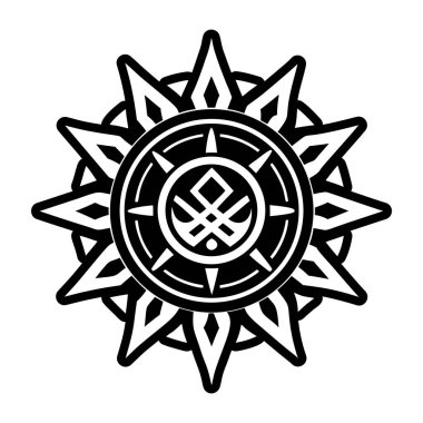 Güneş patlaması dövmesinin doldurulmuş bir simgesi