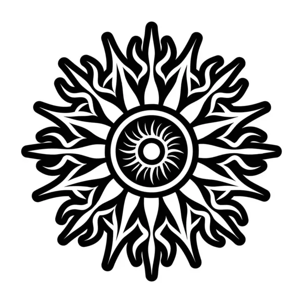 Güneş patlaması dövme tasarımının katı bir simgesi