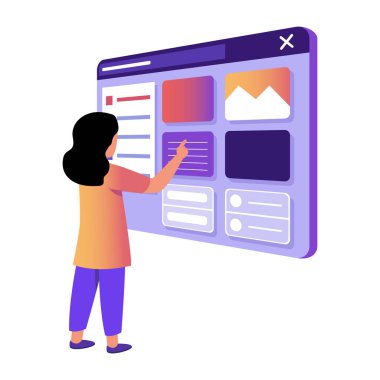 Gösterge panelinin düz bir çizimi