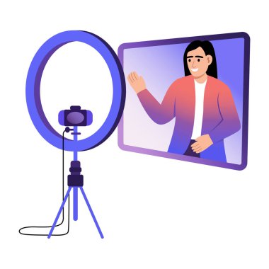 Bir kişi kayıt videosunu gösteren düz bir resim