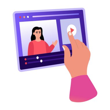 Bir öğrenme öğretici gösteren düz biçim illüstrasyonu