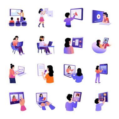 E Yaslı Düz Biçim Çizimlerinin Koleksiyonu 