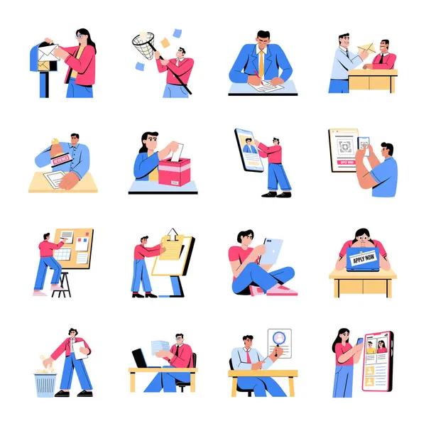 Geç kalan bir karakteri gösteren düz bir çizim