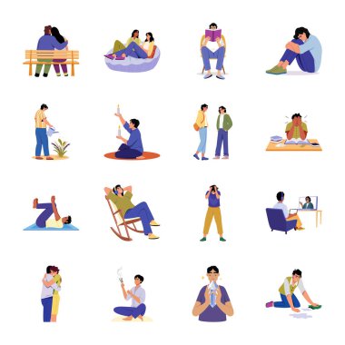 farklı aktivitelerde bulunan bir grup insan