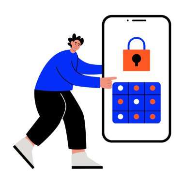 Bir kişinin iğne değiştirmesini gösteren düz bir resim