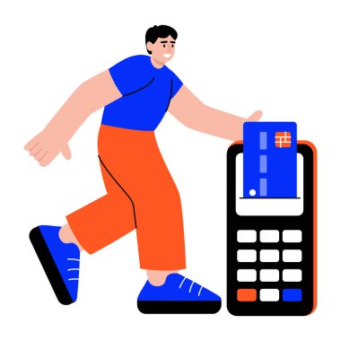 Kart ödemesi yapan kişiyi gösteren düz bir resim