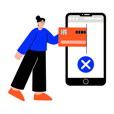 Süresi dolmuş kartı gösteren düz bir çizim