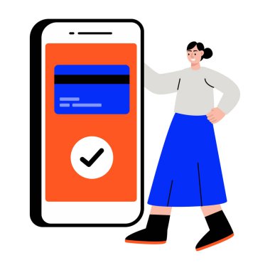 Ödemeyi gösteren düz bir illüstrasyon