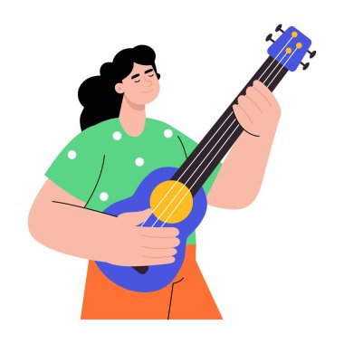 Gitar çalan kişiyi gösteren düz bir resim