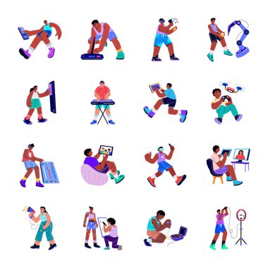 Bir aygıtı test eden kişiyi gösteren düz bir resim