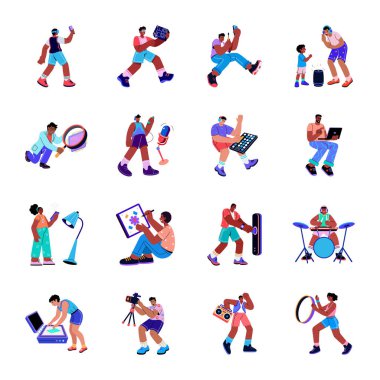 Bir aygıtı test eden kişiyi gösteren düz bir resim