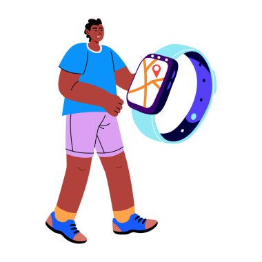 Bir aygıtı test eden kişiyi gösteren düz bir resim