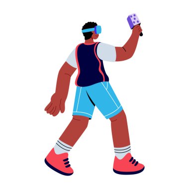 Bir aygıtı test eden kişiyi gösteren düz bir resim