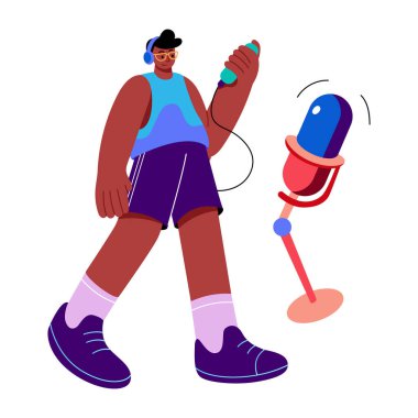 Bir aygıtı test eden kişiyi gösteren düz bir resim