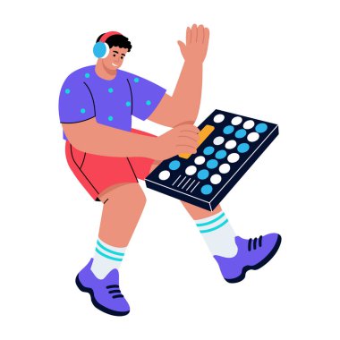 Bir aygıtı test eden kişiyi gösteren düz bir resim