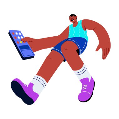 Bir aygıtı test eden kişiyi gösteren düz bir resim