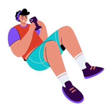 Bir aygıtı test eden kişiyi gösteren düz bir resim