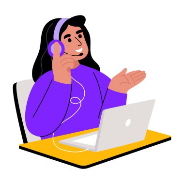 Çevrimiçi arama yapan kişiyi gösteren düz bir resim