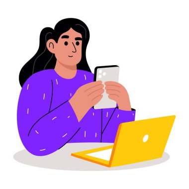 Bir kişi uygulaması testini gösteren düz bir çizim