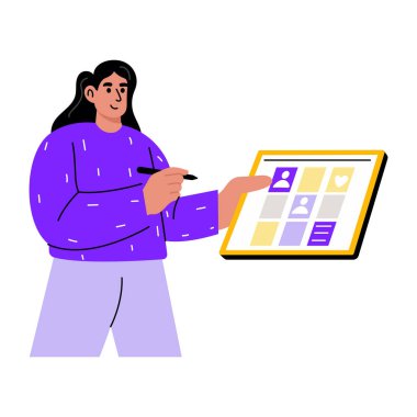 İçerik yönetimini gösteren düz bir resim