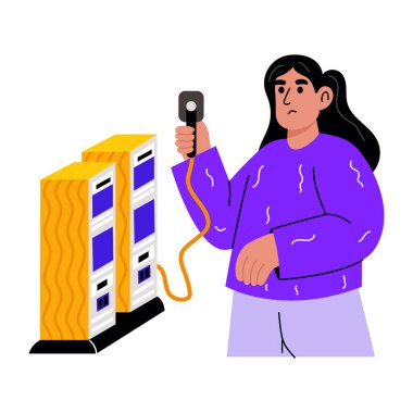 Sunucu kurulumunu gösteren bir düz biçim illüstrasyonu