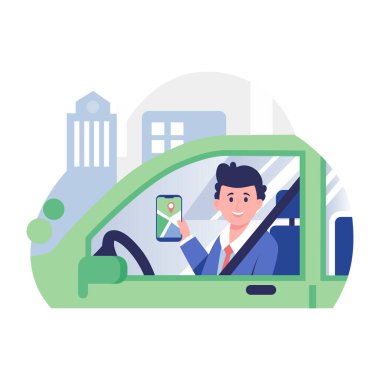 Konum izlemesini gösteren düz bir çizim