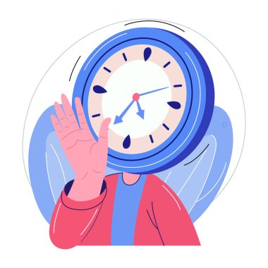 Zaman bunalımını gösteren düz bir çizim