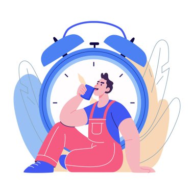 Mola zamanını gösteren düz bir resim