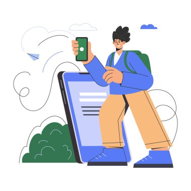 Seyahat sigortasını temsil eden düz bir illüstrasyon