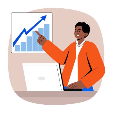 Büyüme analizini temsil eden düz bir çizim