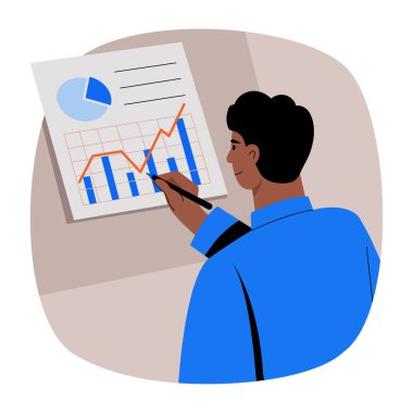 Piyasa analizini temsil eden düz bir çizim