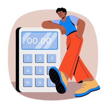 Muhasebeci tasvir eden düz bir çizim.