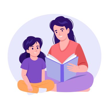 Okuma kitabını gösteren düz bir çizim