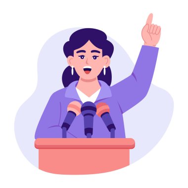 Konuşmayı gösteren düz bir çizim