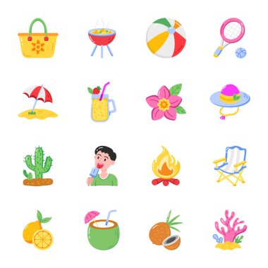 Plaj çantasını gösteren düz bir simge