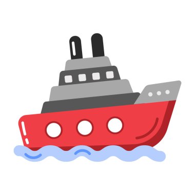 Gemi güvertesini gösteren düz bir simge