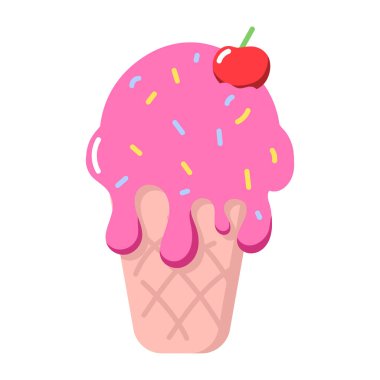 Buz külahını tasvir eden düz bir biçim simgesi