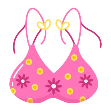 Bikini üstünü gösteren düz bir simge