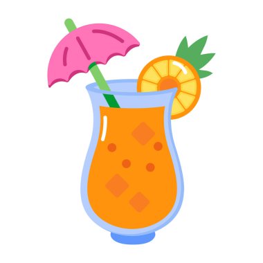 Pinacolada 'yı betimleyen düz bir biçim simgesi