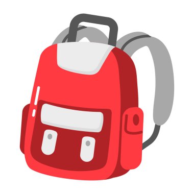 Sırt çantası tasvir eden düz bir biçim simgesi