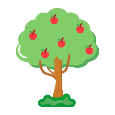 Meyve ağacını gösteren düz bir simge