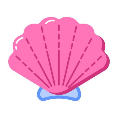 Deniz kabuğunu gösteren düz bir simge