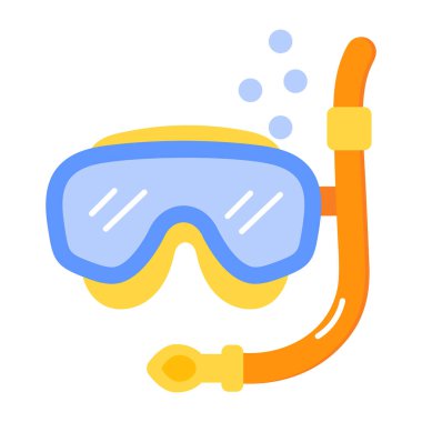 Dalış maskesi tasvir eden düz bir biçim simgesi