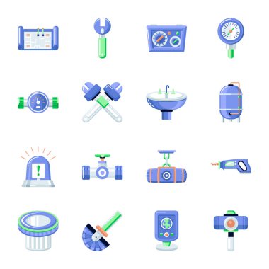 Tesisat Biçimi Simgelerinin Koleksiyonu 