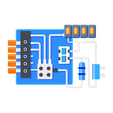 Devre kartını gösteren bir düz biçim simgesi