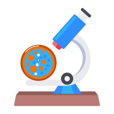 Mikroskop tasvir eden düz bir biçim simgesi