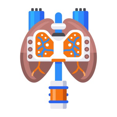 Yapay kalbi temsil eden düz bir simge