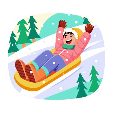 Kar sürüşünü gösteren düz bir çizim