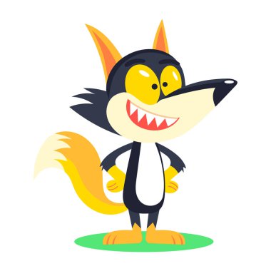 vektör çizgi filmi şirin tilki