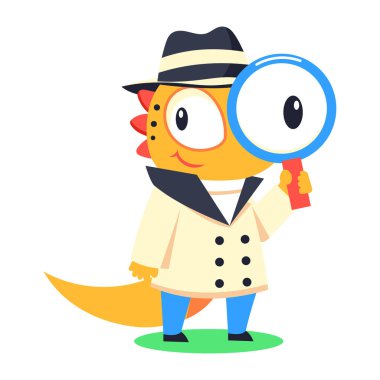 Dedektifin çizgi film çizimi.